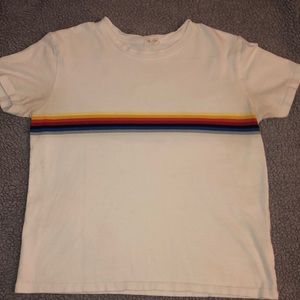 Brandy Melville cropped rainbow stripe t shirt